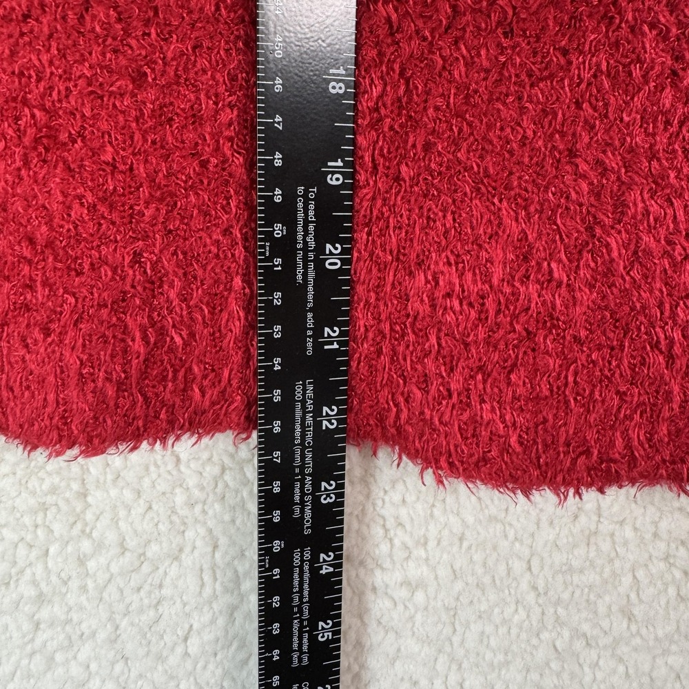 Laura della Valle Sweater Womens Large Red Boucle Pullover Fuzzy Soft Italy Cozy - Picture 4 of 8